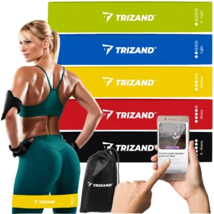 Gumy Oporowe do Ćwiczeń Fitness Zestaw 5 Oporów Mini Band Treningowe w Etui