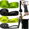 Gumy oporowe fitness 4 szt. 4 mm + zaczep do drzwi – zestaw taśm do ćwiczeń
